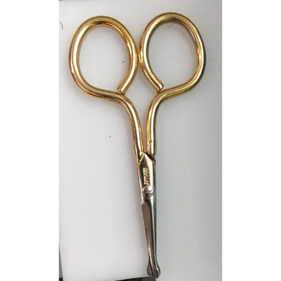 Vintage Gold Tone Safety Scissors Ideal For Sewing & Crafts Projects - Picture 7 of 9